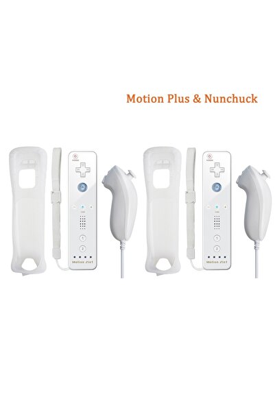 Choice1 جهاز تحكم لاسلكي نونتشاك 2 في 1 أبيض اللون، متوافق مع أجهزة نينتندو و...