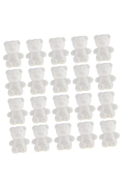 Choice WHITE 20 Pieces White Creative Styrofoam Foam Bear Shaped Ornament DIY...