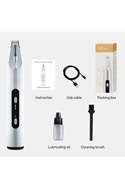 Choice White ROJECO Dog Hair Trimmer Professional Pet Foot Hair Trimmer Dog G...
