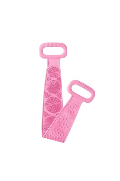 OEM Silicone Bath Sponge, Exfoliating Back Strip, 2 Sides, 60x10 cm, Pink