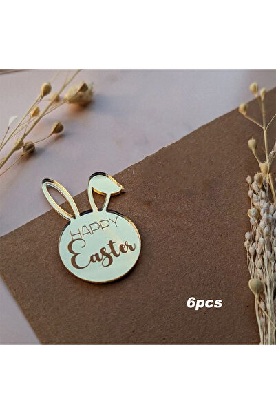 Choice Letter 6pcs Happy Easter Rabbit Cake Toppers Bunny Cake Decorating Spr...