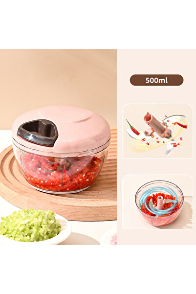 Choice8 500ML GY Pink Crusher Vegetable Onion Cutter Kitchen Cooking Accessor...