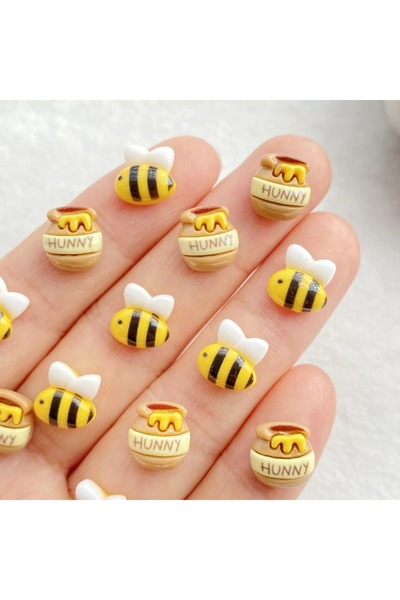 Choice ١٠ قطع متنوعة من خرزات الراينستون الصغيرة اللطيفة على شكل نحلة كرتونية...