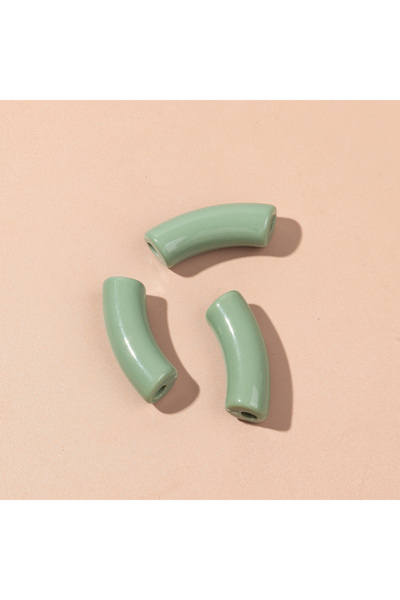 Choice31 خرز أنبوبي من بامبو، رمادي مخضر، 11 × 35 مم، 20 قطعة/عبوة ، أكريليك،...