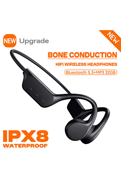 Choice سماعات رأس لاسلكية أصلية سوداء اللون بتقنية توصيل العظام، مزودة بتقنية...