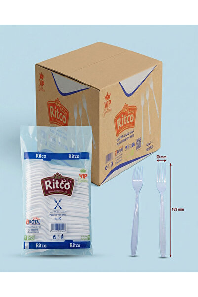 RITCO VIP thick white plastic forks carton (1000 forks/carton)