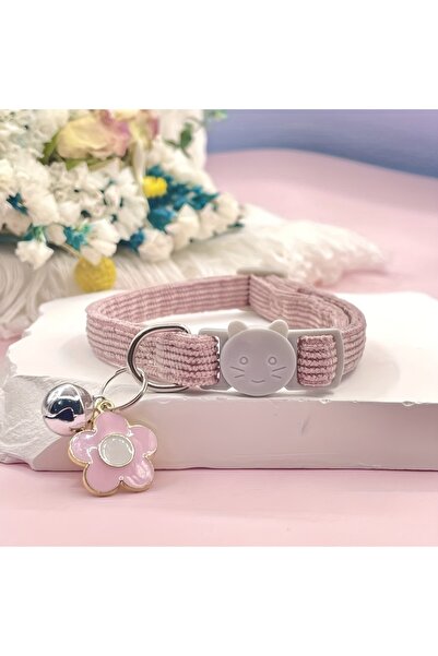 Choice4 طوق قطط وردي فاخر مزين بقلادة على شكل زهرة، طوق للحيوانات الأليفة مزو...