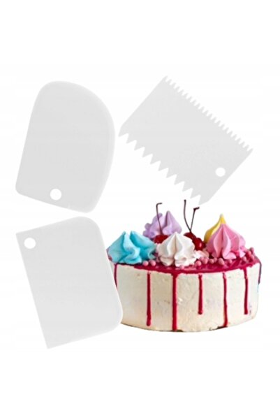 Other Spatule de bucătărie pentru decorarea prăjiturilor, albe, 3 bucăți