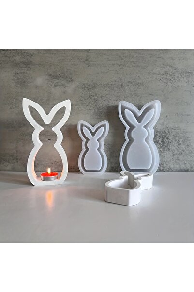 Choice 2PC Molds 237 Large & Small Hollow Rabbit Silicone Mold Set - Reusable...