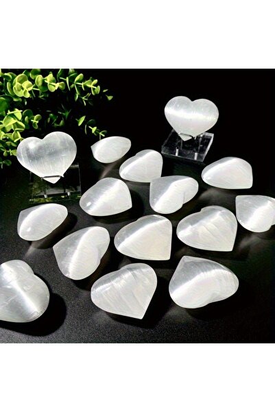Choice قطعة واحدة عشوائية، حوالي 4 سم، حجر سيلينيت على شكل قلب، كريستال بوهيم...
