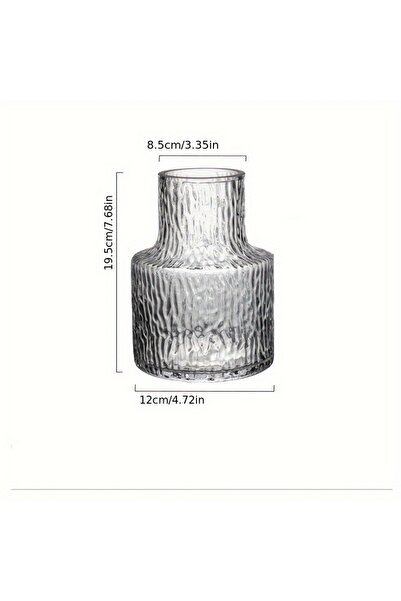 Choice مزهرية بنقشة جليدية، مصنوعة يدويًا من زجاج ذو ملمس بارز جليدية، قطرها ...