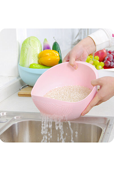Choice Pink Rice Washing Filter Beans Strainer Basket Colander Plastic Sieve ...