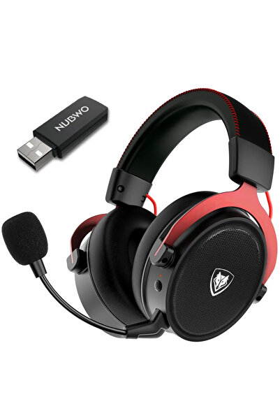 Choice سماعات رأس لاسلكية NUBWO G07 حمراء اللون، مثالية للألعاب، متوافقة مع أ...