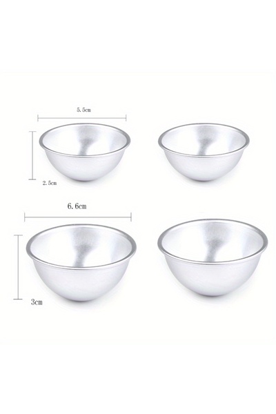 Choice قالب حلوى داي فوكو من سبائك الألومنيوم، 4 قطع، نصف دائري، ثلاثي الأبعا...