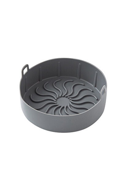 choice2 سلة سيليكون رمادية اللون مقاس 18.5 سم للمقلاة الهوائية، صينية خبز قاب...