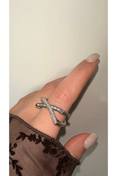 GLARE JEWELRY CO خاتم ميسيكا إكس غير متماثل فاخر من الفولاذ المقاوم للصدأ قاب...