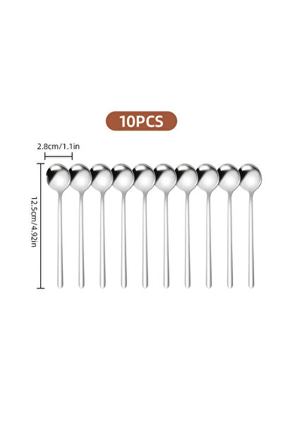 Choice1 طقم فضي مكون من 10 قطع من الفولاذ المقاوم للصدأ، مناسب لتحضير القهوة ...