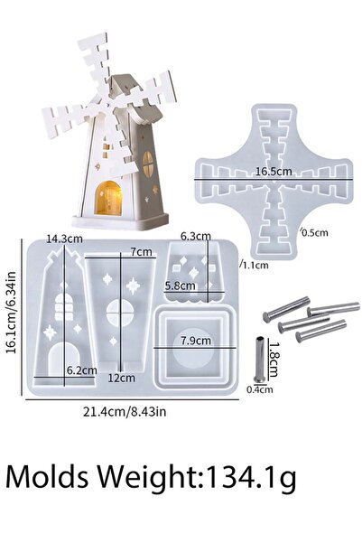 Choice 01 قالب سيليكون لحامل شموع طاحونة هوائية دوارة، اصنعها بنفسك، حامل شمو...