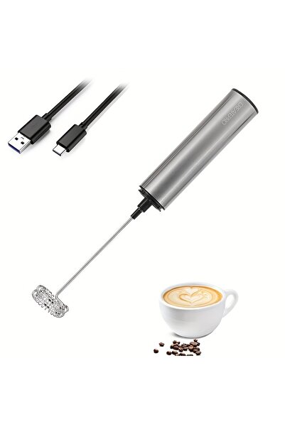 Choice <0.5L Rechargeable Stainless Steel Milk Frother 2 Speeds for Latte Cap...