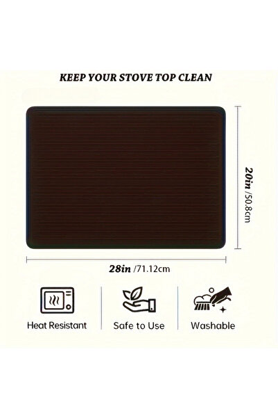 Choice 71x51cm black 28x20" Silicone Stove Cover Mat - Heatproof Non-Slip Gri...