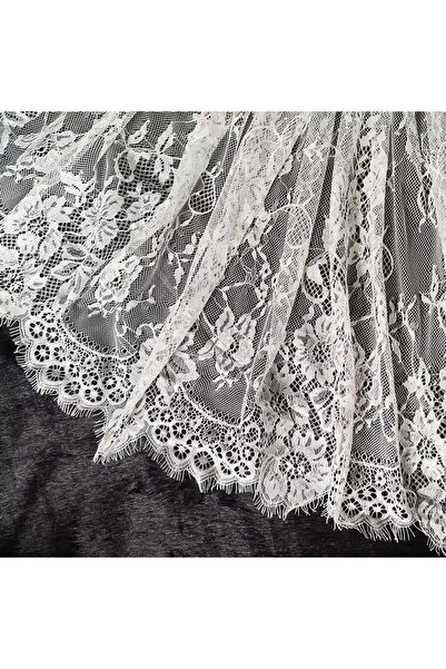 Choice1 35x300cm White Eyelash Lace Fabric Embroidery Floral DIY Sewing Mater...