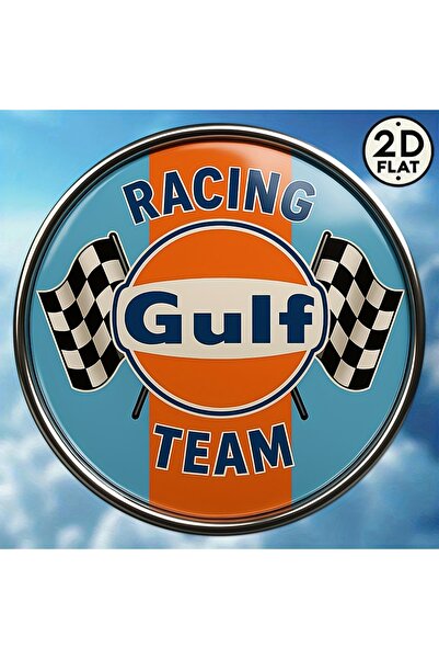 Choice 20x20 1pc Vintage Gulf Race Track Metal Wall Art - 8x8 Inch Round Retr...