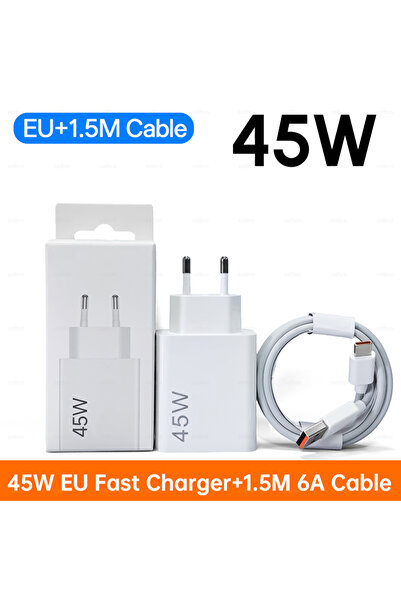 Choice1 EU and 1.5m cable 45W Turbo Charger Fast Charge EU Adapter Type C Cab...