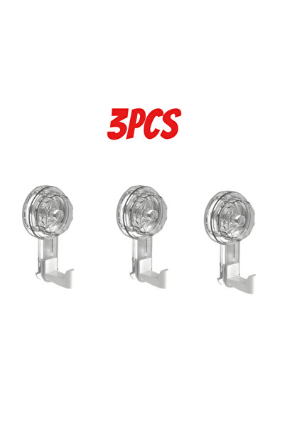 Choice Transparent 3PCS Wall-mounted hook for bathroom, rotating suction cup ...