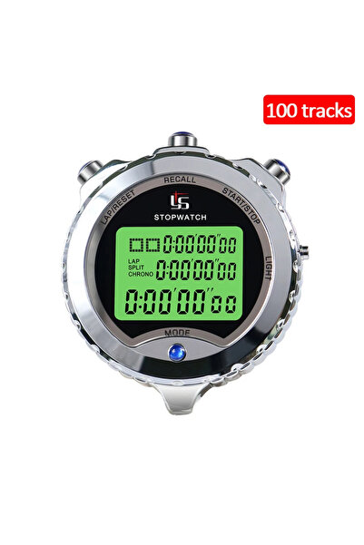 Choice ساعة توقيت رقمية معدنية احترافية مزودة بـ 100 مسار، كرونوغراف، مؤقت، ذ...