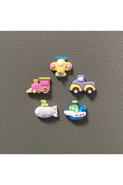 Choice 5 قطع مغناطيسية صغيرة الحجم على شكل طائرات وقوارب وغواصات وشاحنات كرتو...