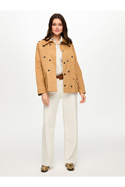 Faik Sönmez Taş Detaylı Kısa Trençkot S26TNC004