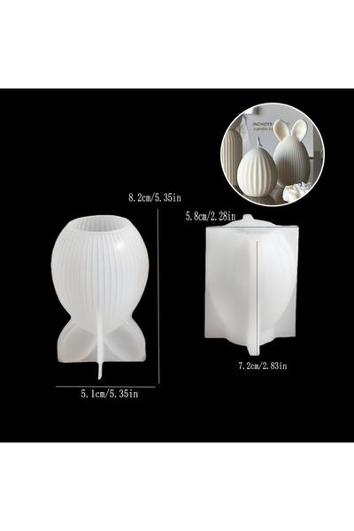 Choice 2pcs Egg Rabbit 294 2pcs Silicone Easter Egg Molds | Reusable Striped ...