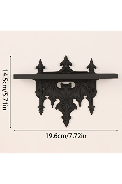 Choice black Cross-Border Dark Gothic Bat Carved Wall Shelf For Retro Persona...