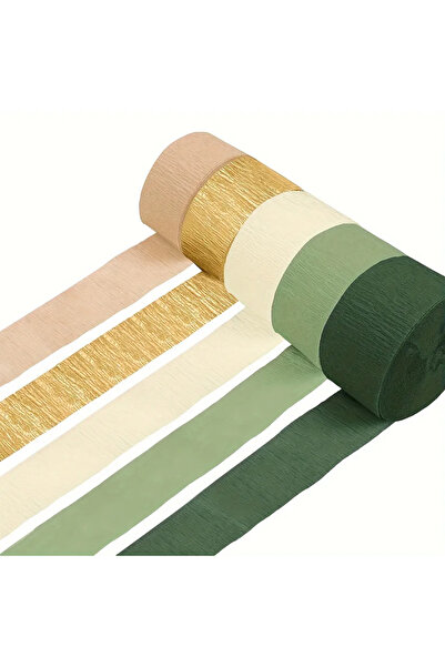 Choice ٥ قطع من شرائط تزيين الحفلات باللون الأخضر الزيتوني والذهبي، مصنوعة من...