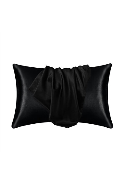 Choice14 51x66cm(20x26in) black 1/2pcs Satin Silk Pillowcase for Hair and Ski...