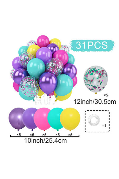choice2 نمط آخر 2، 31/36/37/51/101 قطعة، بالون معدني، بالون لاتكس لؤلؤي، بالو...