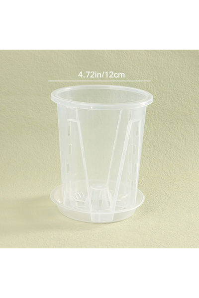 Choice1 وعاء زهور شفاف للتحكم في الجذور مع صينية، مقاس 12 سم، قطعة واحدة، لزر...