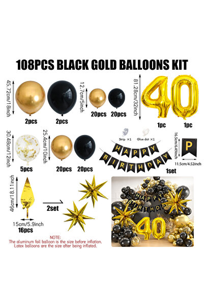 Choice3 Other 40 old Birthday balloon garland arch kit, latex ballo with happ...