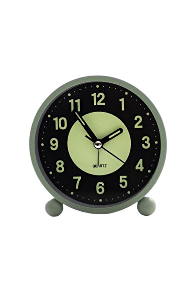 Choice green Glow-In-The-Dark Bedroom Clock Quiet Battery-Operated Non-Tickin...