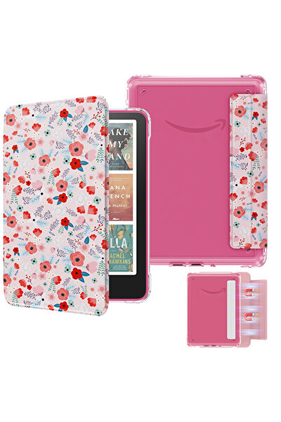 choice2 Spring Pink Detachable Magnetic Case for 7" Kindle Paperwhite 12th Ge...