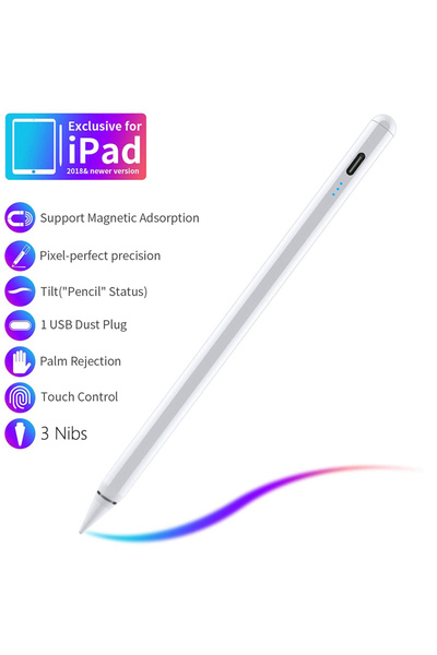 Choice White Stylus Pen For Pencil with LED Power tors Palm Rejection Touch P...