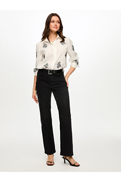 Faik Sönmez Önü Ütü İzli Wıde Leg Fıt Jean Pantolon S26JPN001