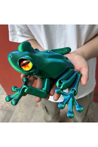 Choice3 تمثال ضفدع مطبوع ثلاثي الأبعاد باللونين الأزرق والأخضر، طوله 16.5 سم ...