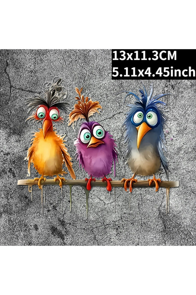 choice2 ملصقات نوافذ على شكل طيور كرتونية مضحكة، طولها 13 سم، رقم الموديل UVN...