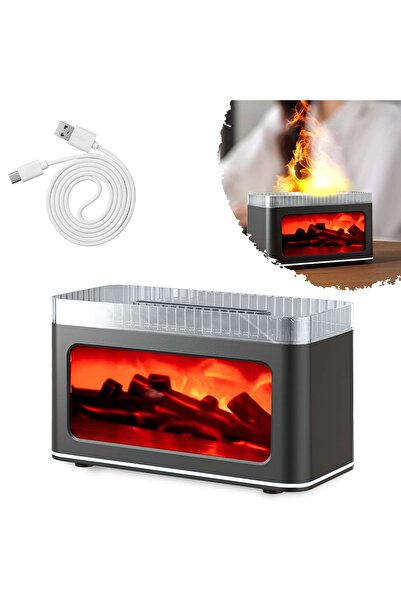 Choice جهاز استنشاق عطري ثلاثي الأبعاد يحاكي لهب المدفأة، أسود اللون، مناسب ل...