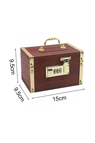 Choice Hemming Retro Wooden Piggy Bank With Lk Home Log Storage Box Security ...