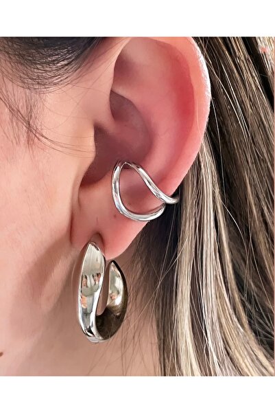 Les Séduisantes c.a. Çoklu Halka Kıkırdak Earcuff Altın Kaplama Küpe VIP