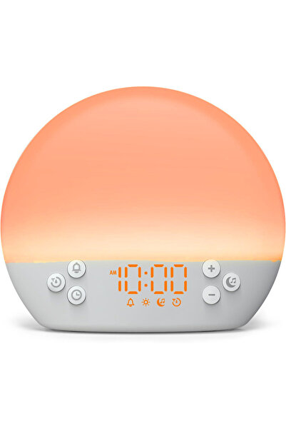 Choice منبه ضوء الاستيقاظ مع ساعة منبه شروق الشمس، وجهاز صوت الضوضاء البيضاء ...