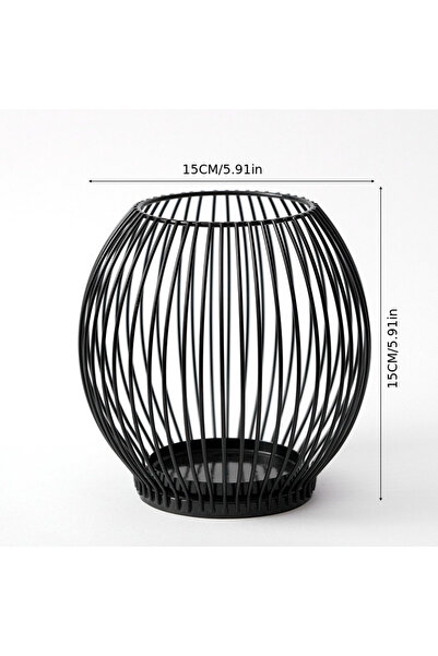 Choice حامل شموع معدني أسود صغير على شكل قفص، مناسب للحفلات المنزلية، حامل شم...