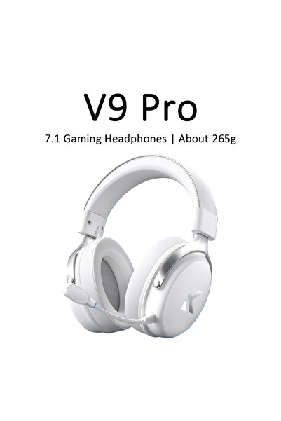 Choice سماعات رأس MCHOSE V9 Pro 7.1 للألعاب الإلكترونية، بيضاء اللون، تُثبّت ...